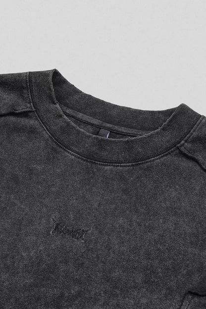 Washed Structured Black T-shirt