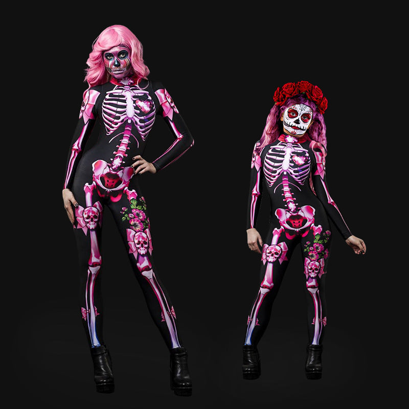 Halloween Costume Dance Horror Skull Parent Jumpsuit for