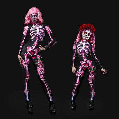 Halloween Costume Dance Horror Skull Parent Jumpsuit for