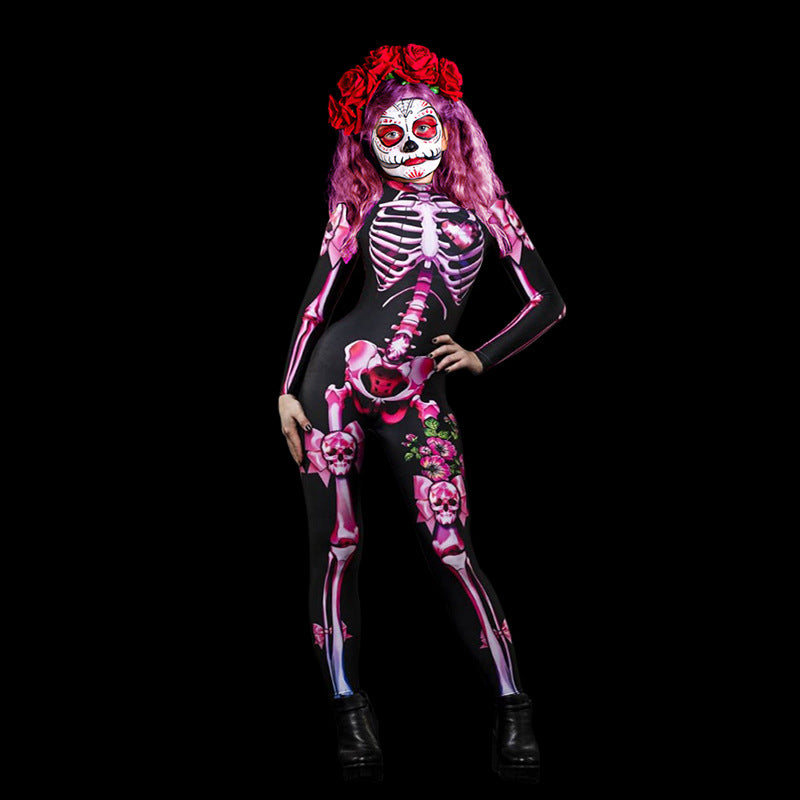 Halloween Costume Dance Horror Skull Parent Jumpsuit for