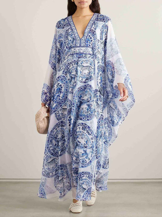 Sophisticated Resort Leopard Print Flowy Maxi Dress