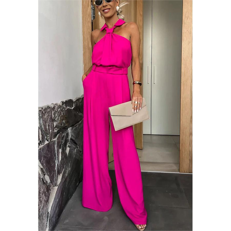 Spring Summer Pocket Sleeveless Jumpsuit Loose Vacation Multi Color Jumpsuit