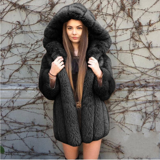 Dressbetty - Style Large Hat Warm-keeping Coat Winter Fox Fur
