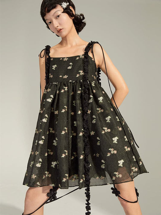 Princess Lace Jacquard Dress With Delicate Straps
