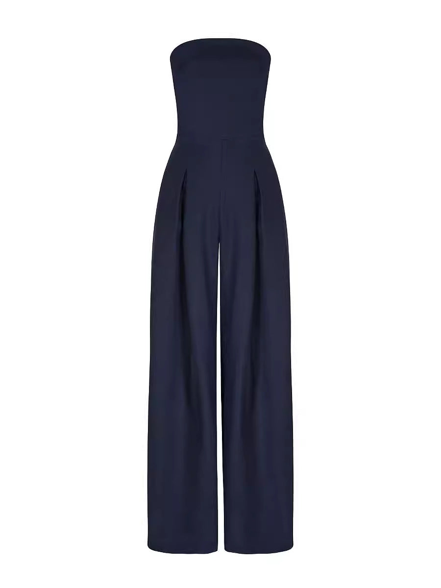 Backless Slim Fit Smocking Jumpsuit