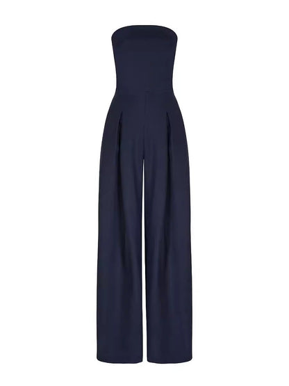 Backless Slim Fit Smocking Jumpsuit