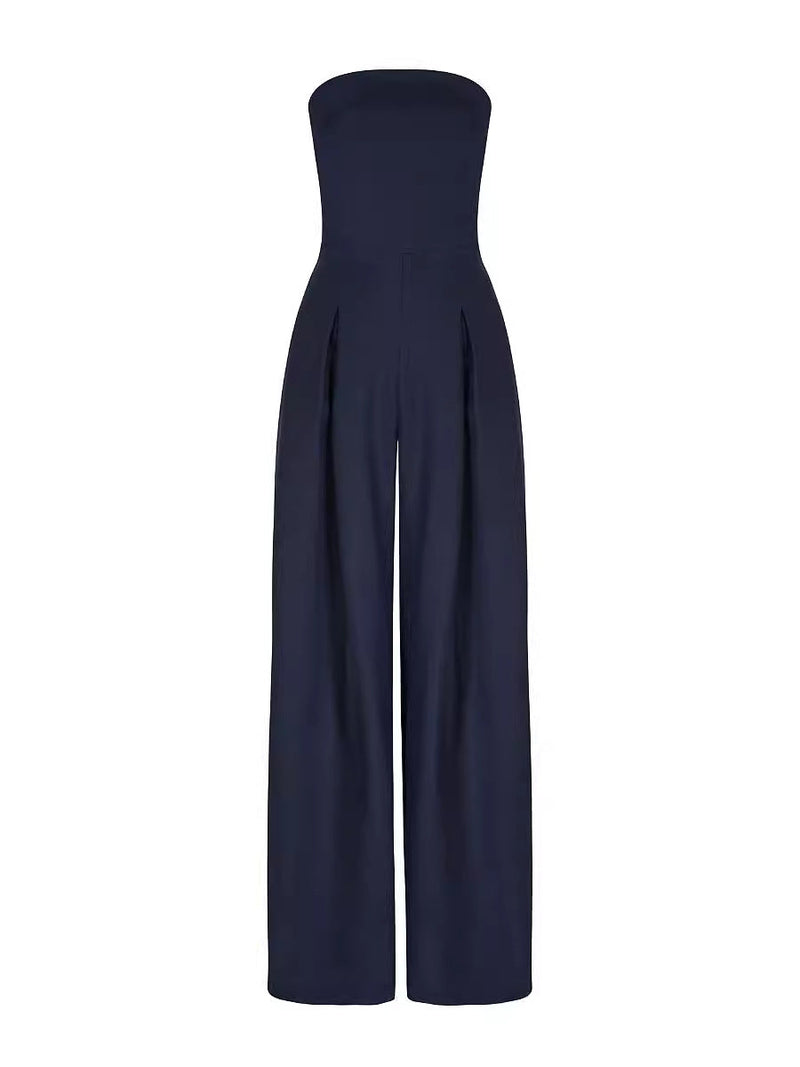 Backless Slim Fit Smocking Jumpsuit