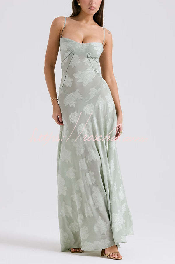 Suspenders See-through Holiday Slim Maxi Dress