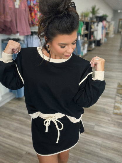 Autumn Suit Fresh Loose Multicolor Cotton Sweater Imitation Skirt Shorts