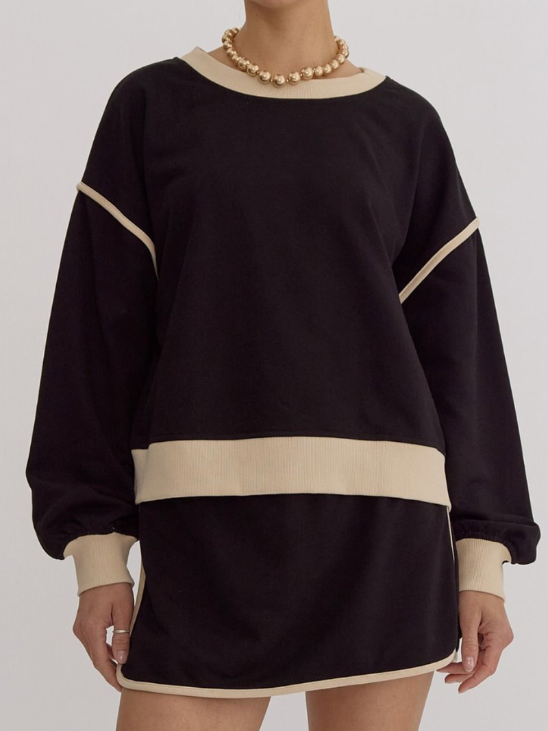 Autumn Suit Fresh Loose Multicolor Cotton Sweater Imitation Skirt Shorts