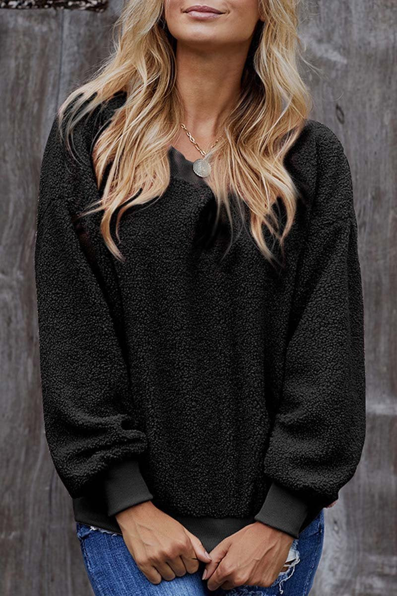 Teddy Plush Sweater Tops