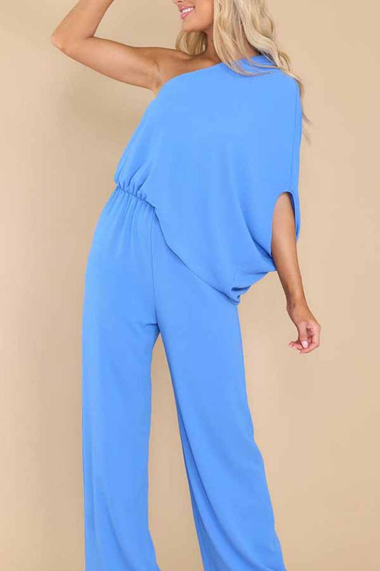 Slim Drape High Waist Jumpsuit