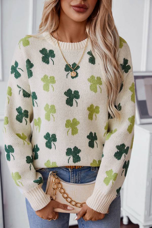 St Patrick's Day Shamrock Pullover Sweater