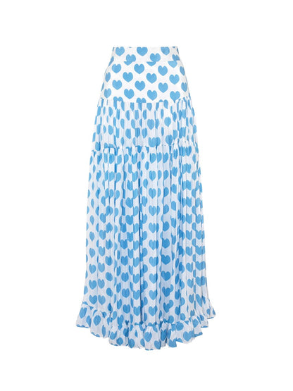 Sling Lace Up Printed One Piece Swimsuit and Beach Skirt