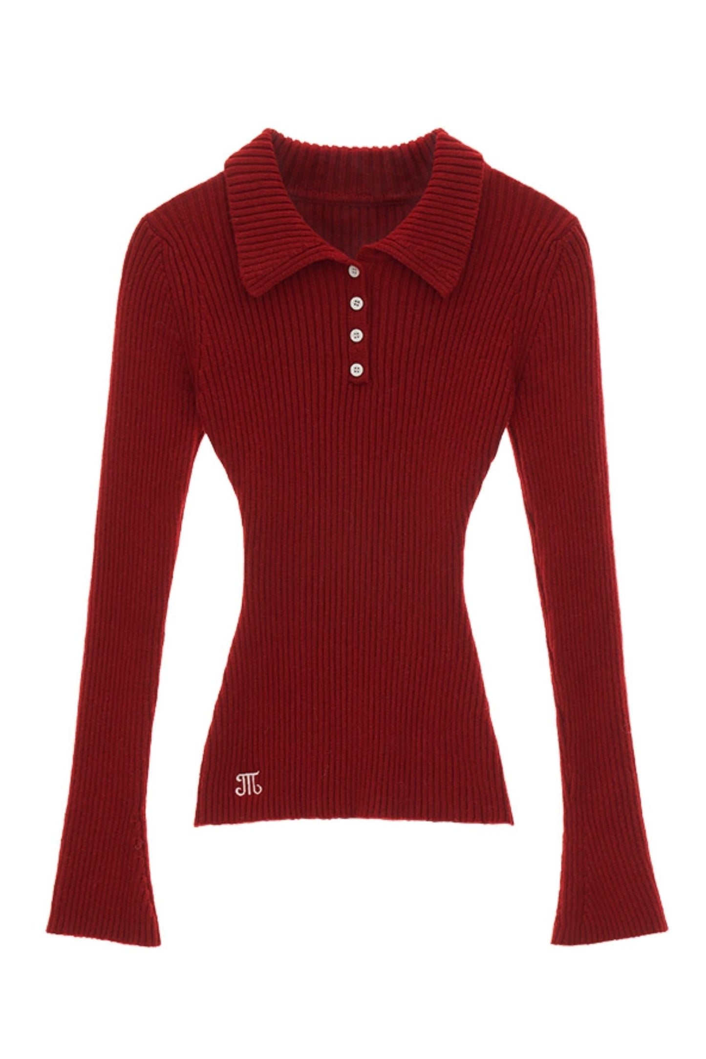 Ribbed Polo Sweater Sleeveless/long Sleeve