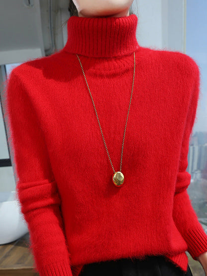 Autumn Turtleneck Soft Wool Sweater Ba1038