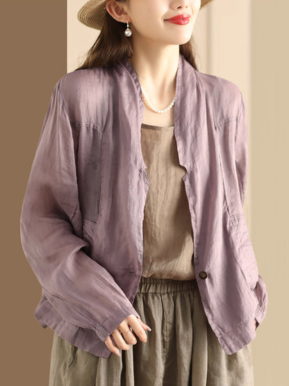 Summer Ramie Thin Cardigan Shirt Coat Sc1056