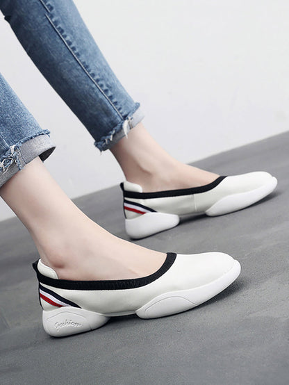 Summer Leather Soft Spliced Flat Shoes Ui1018