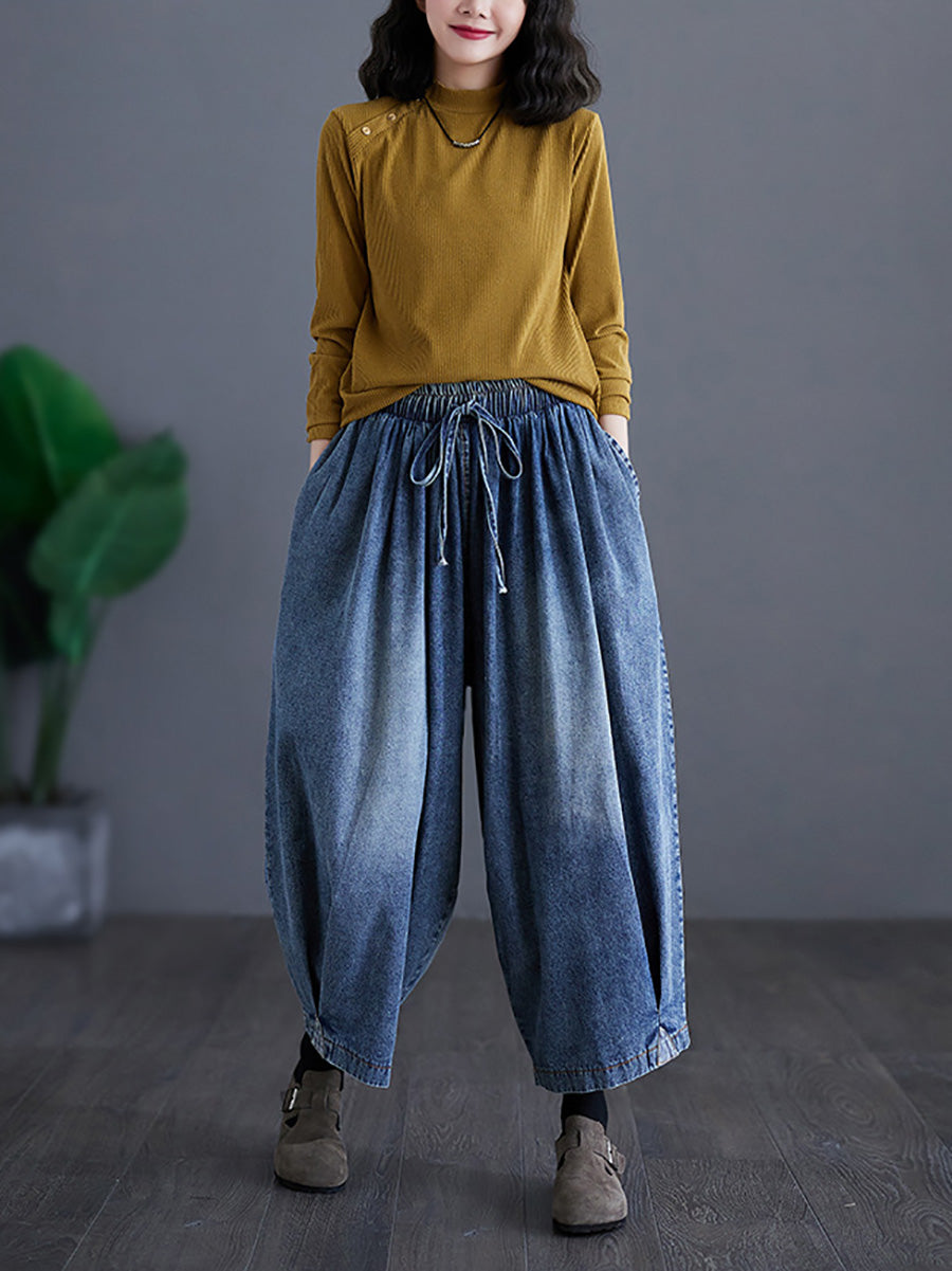 Summer Washed Wide-leg Denim Pants Co1020