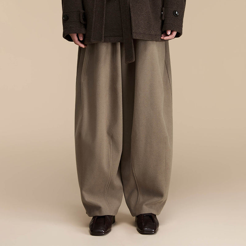 Drawstring Waist Wide-leg Pants