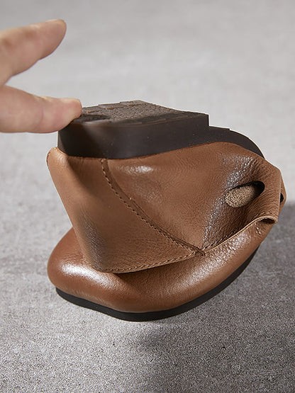 Summer Leather Cutout Soft Shoes Io1029