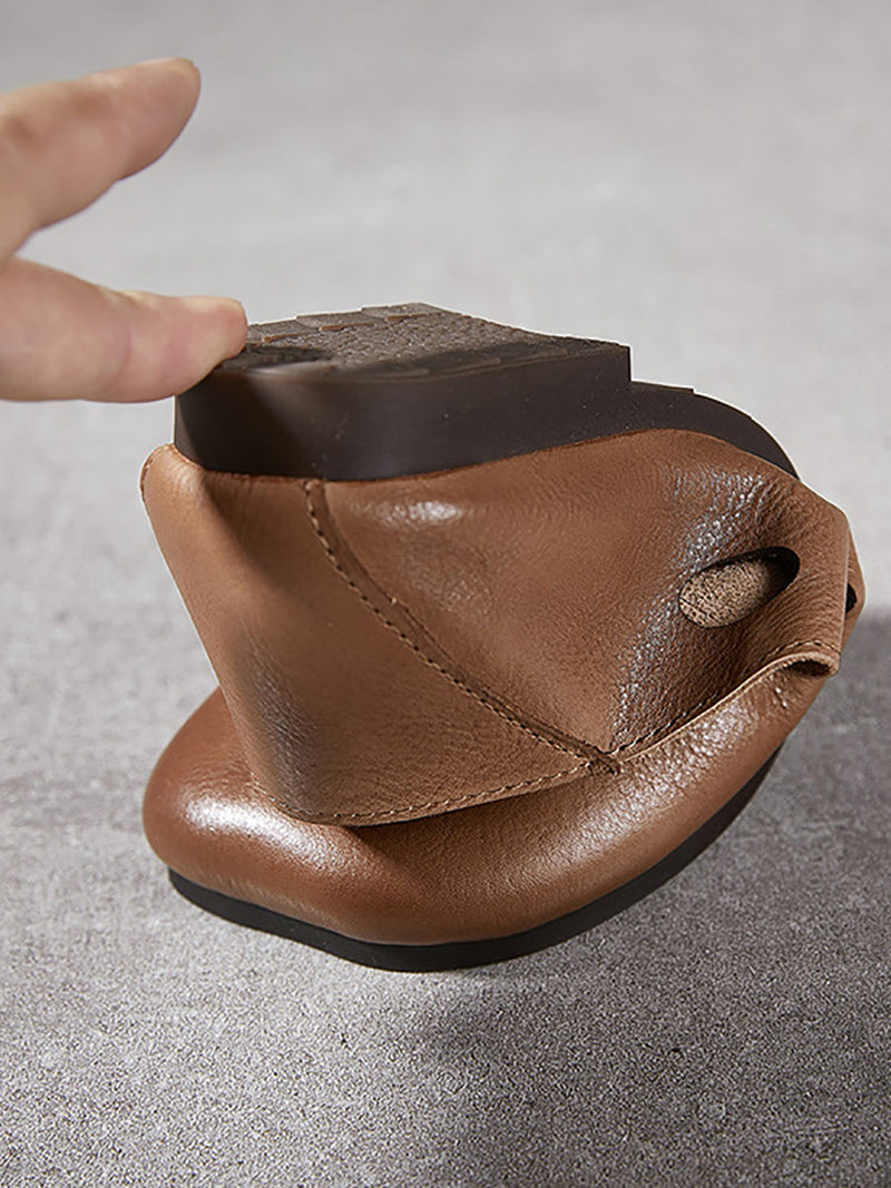 Summer Leather Cutout Soft Shoes Io1029