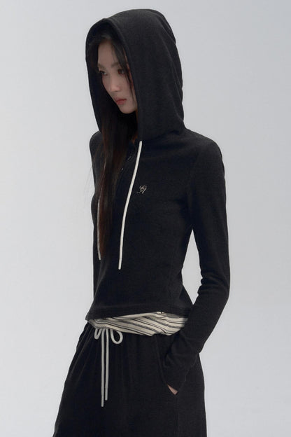 Hooded Long Sleeve Top and Pants Set-up
