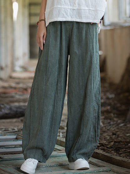Autumn Tie-dye Ramie Harem Pants At1085