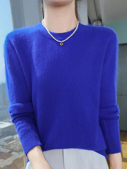Autumn O-neck Soft 100%wool Sweater Qu030