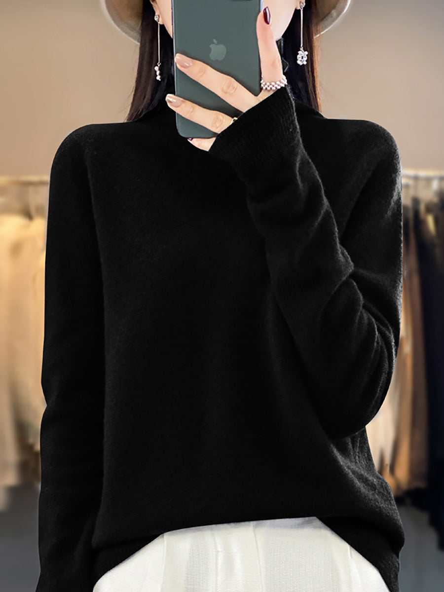 Autumn Turtleneck 100%wool Soft Sweater Ba1037