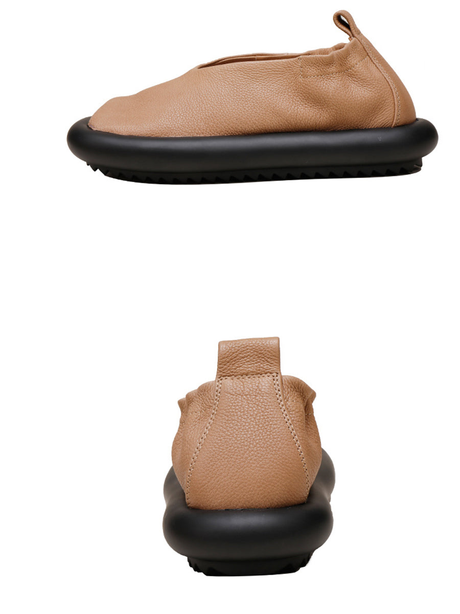 Summer Genuine Leather Flat Shoes Qw1042