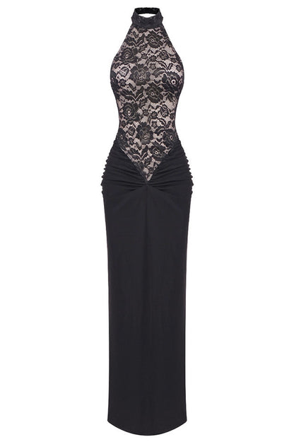 Janice Halterneck Lace Maxi Dress