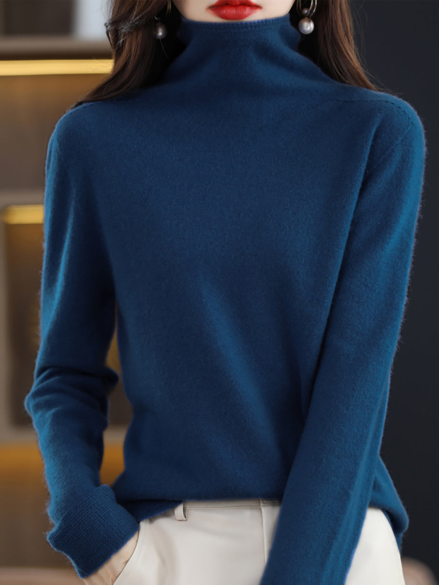 Autumn Turtleneck 100%wool Knit Sweater Ak1018