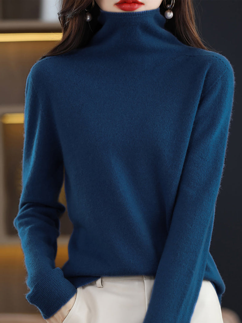 Autumn Turtleneck 100%wool Knit Sweater Ak1018