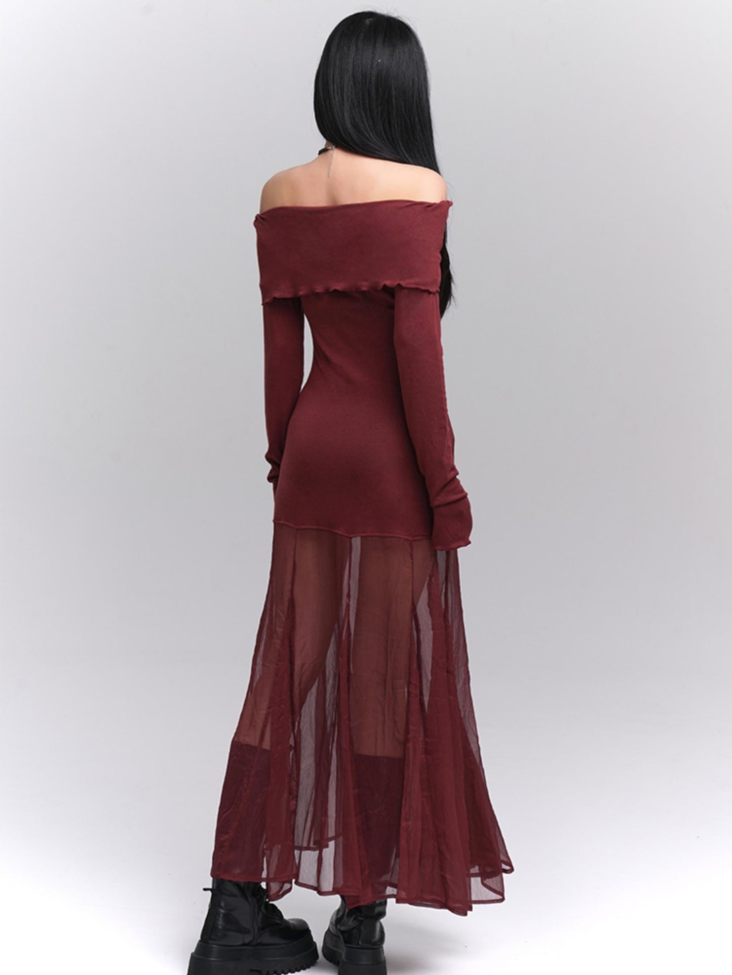 Gothic Romance Off-shoulder Maxi Dress