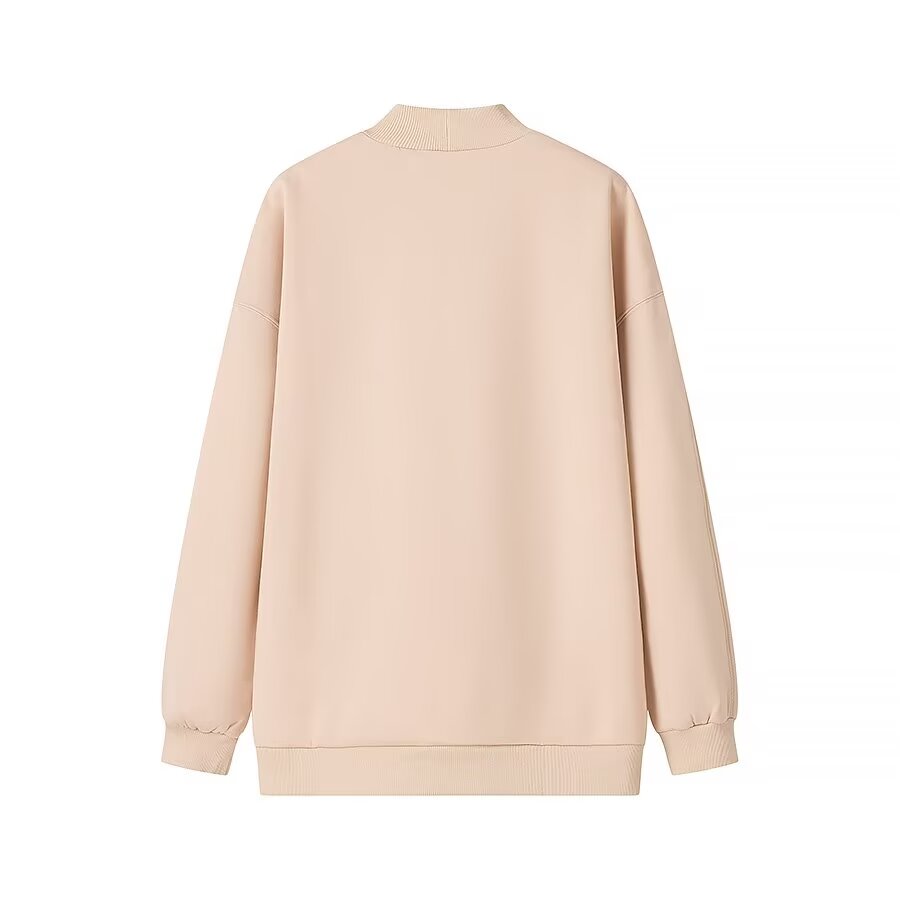 Autumn Winter Simple Loose Half Turtleneck Fleece Lined Color Sweatshirt Sweatshirt