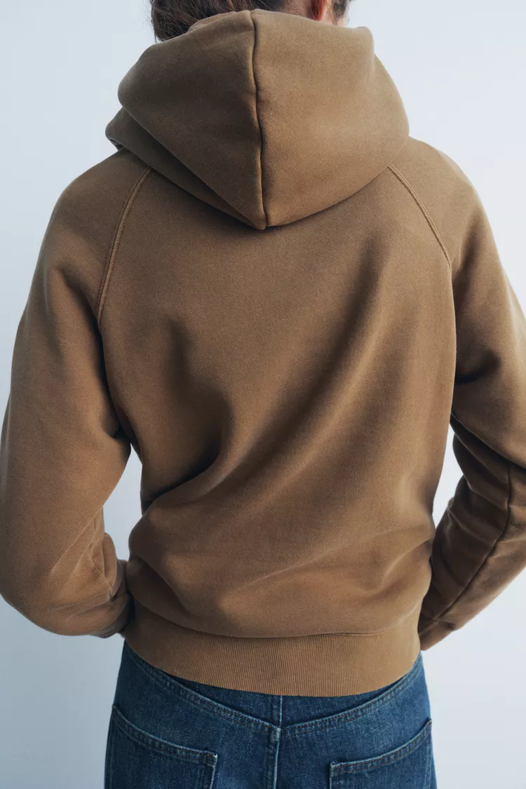 Fall Clothing Stylish Simple Hooded Washed Sweatshirt