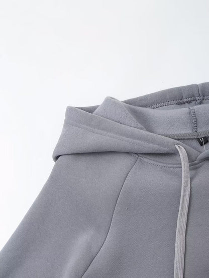Fall Clothing Stylish Simple Hooded Washed Sweatshirt