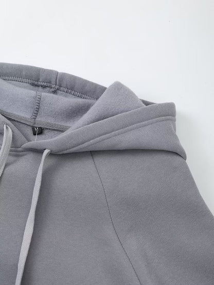 Fall Clothing Stylish Simple Hooded Washed Sweatshirt