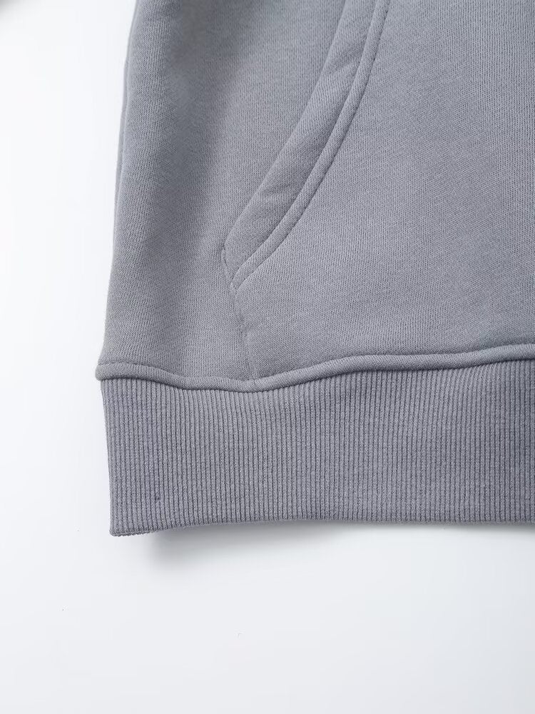 Fall Clothing Stylish Simple Hooded Washed Sweatshirt