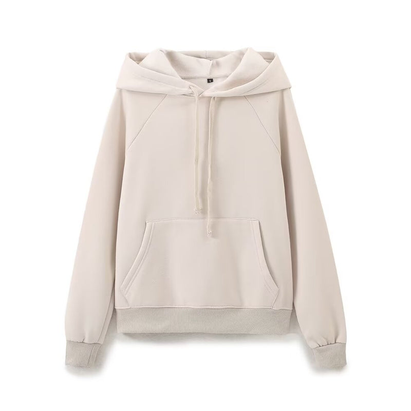 Fall Clothing Stylish Simple Hooded Washed Sweatshirt