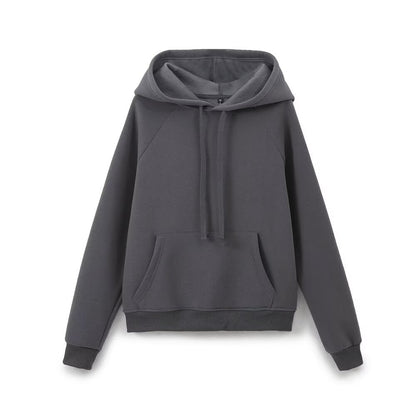 Fall Clothing Stylish Simple Hooded Washed Sweatshirt