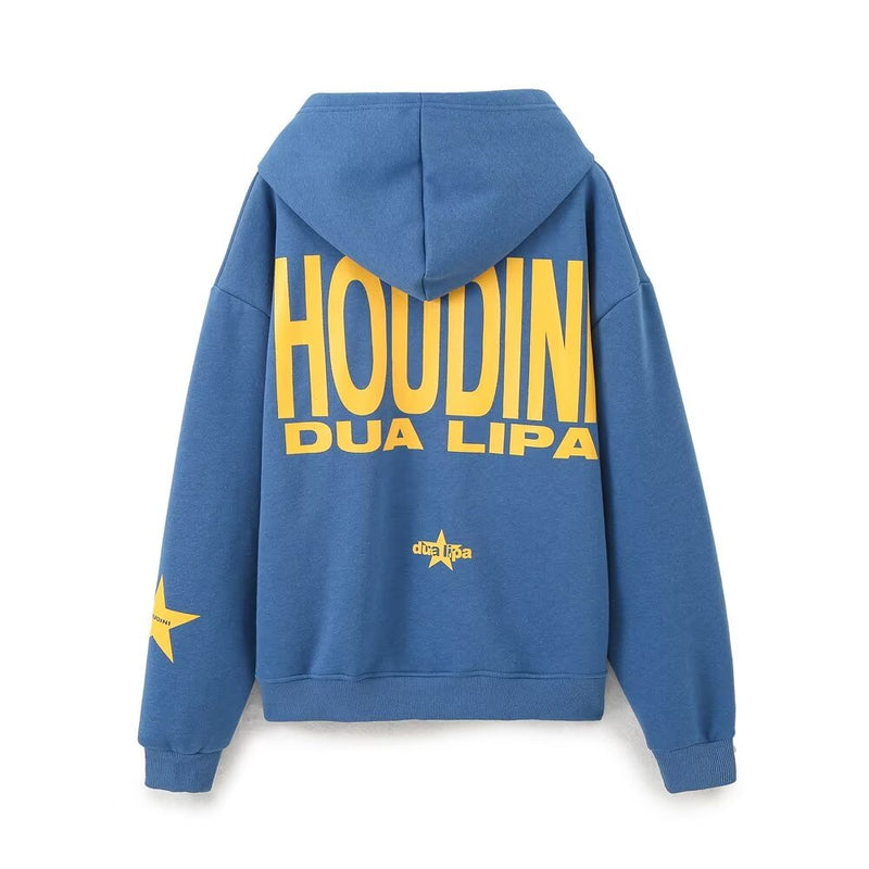 French Loose Idle Sense Letter Graphic Printed Hooded Long Sleeve Sweatshirt