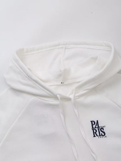 Clothing Spring Office All Matching Letter Graphic Embroidered Decorative Hooded Sweatshirt