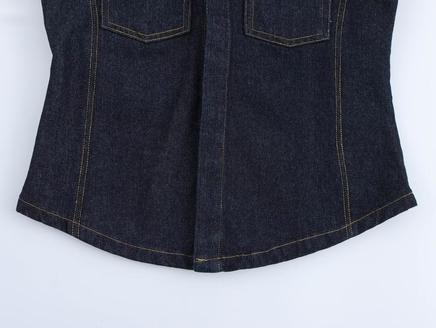 Winter Sleeveless Denim Vest Mid Rise Pants Sets