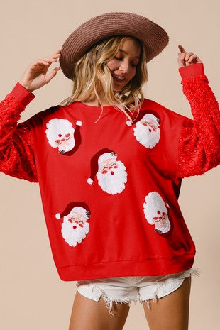 Clothing Sweet Sequ Sleeve Top Christmas Long Sleeved Sweatshirt