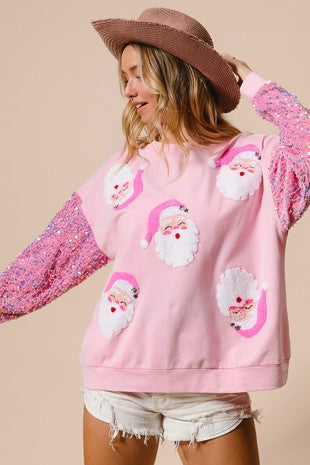 Clothing Sweet Sequ Sleeve Top Christmas Long Sleeved Sweatshirt