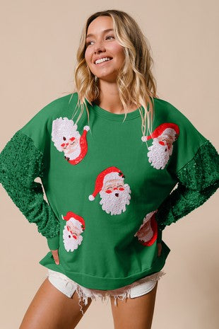 Clothing Sweet Sequ Sleeve Top Christmas Long Sleeved Sweatshirt