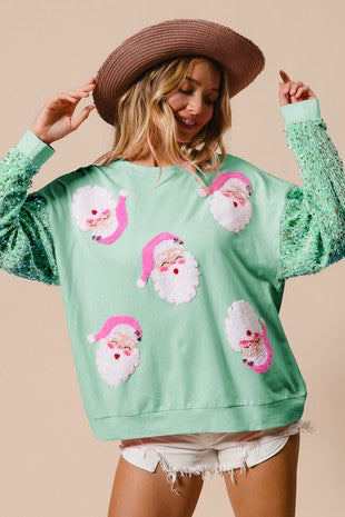 Clothing Sweet Sequ Sleeve Top Christmas Long Sleeved Sweatshirt