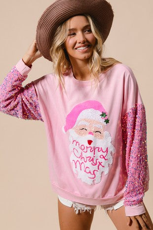 Clothing Sweet Sequ Sleeve Top Christmas Long Sleeved Sweatshirt